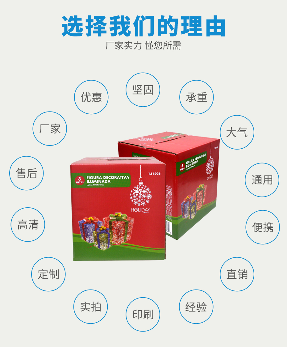 圣誕節(jié)禮物包裝彩箱選擇力嘉