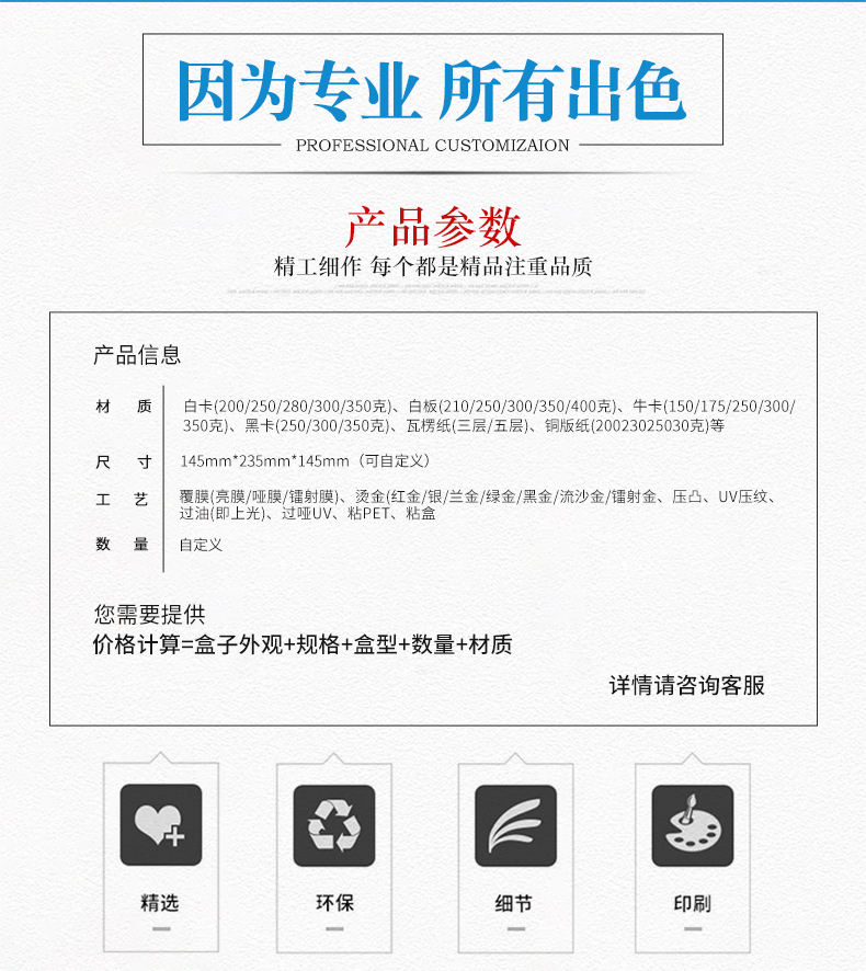 彩盒包裝參數(shù)