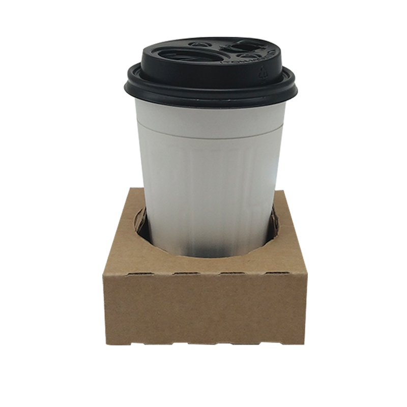 瓦楞紙杯托外賣奶茶咖啡杯架打包1杯裝