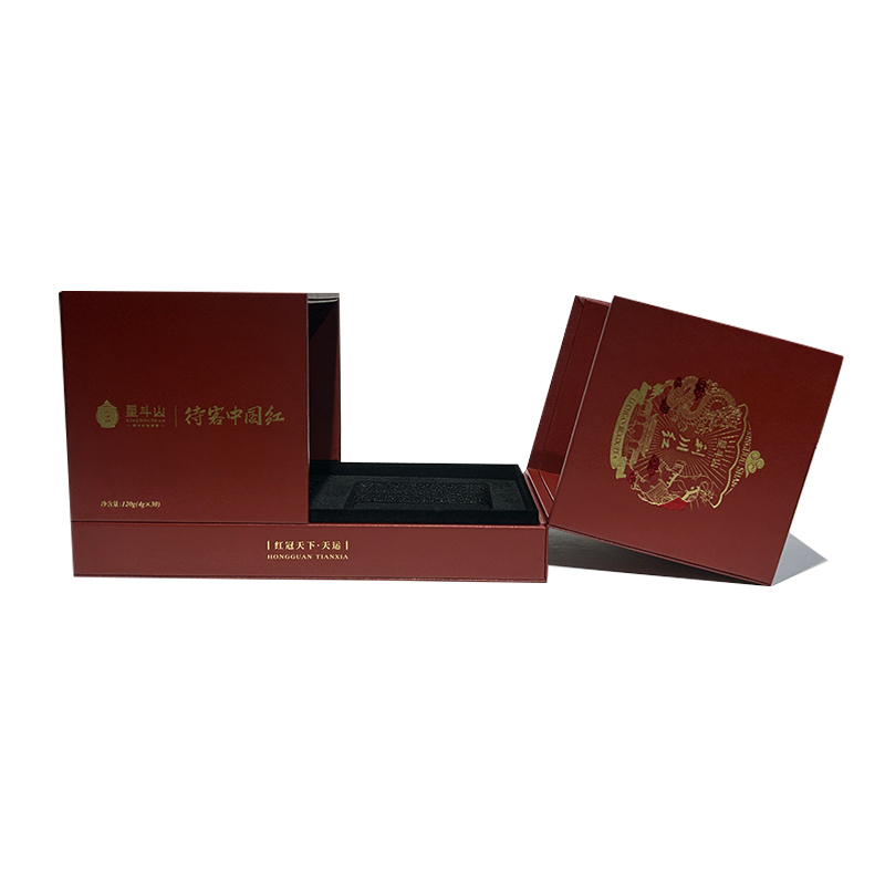 中國紅對開磁吸禮盒設(shè)計定制工廠