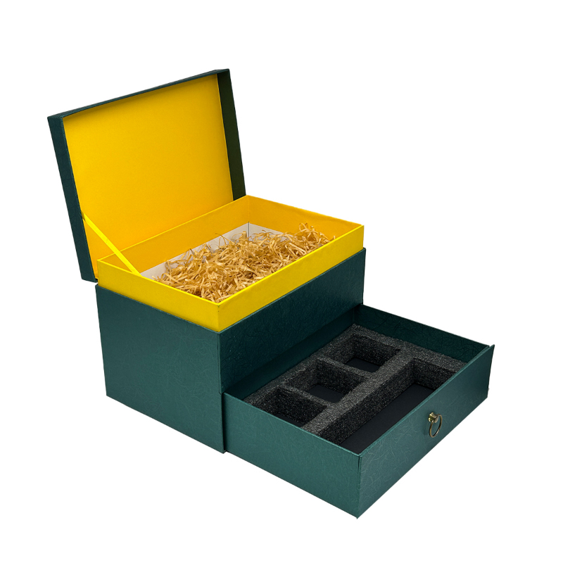 兩層化妝品茶酒餐具包裝節(jié)日禮品盒