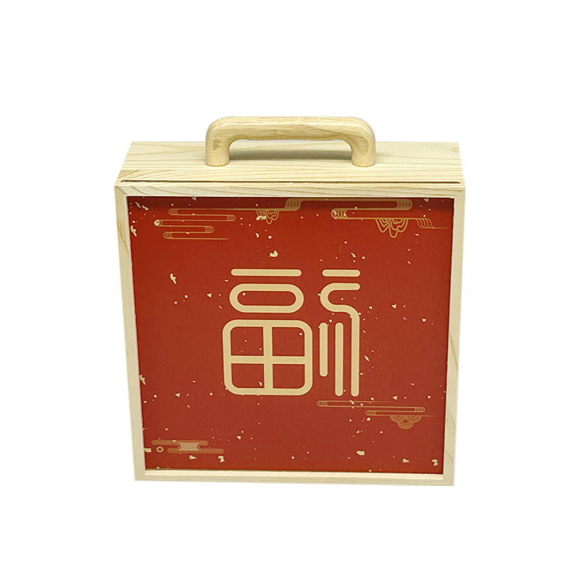 福字伴手禮盒包裝開窗創(chuàng)意木質(zhì)手提盒