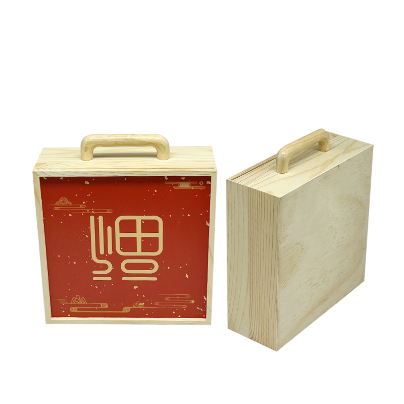 福字伴手禮盒包裝開窗創(chuàng)意木質(zhì)手提盒