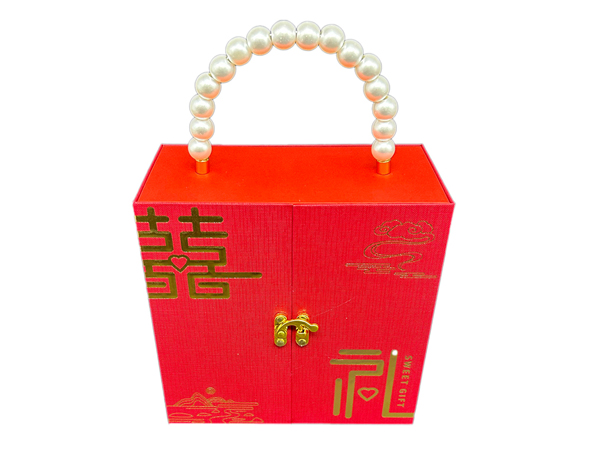 珍珠手提囍禮盒伴手回禮紅色禮盒