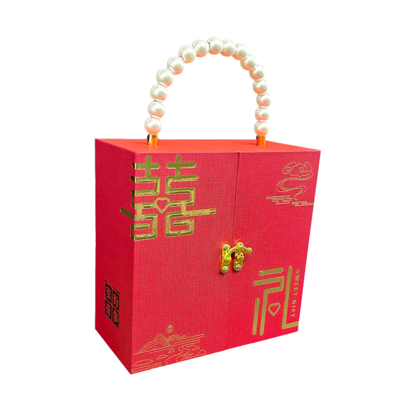 珍珠手提囍禮盒伴手回禮紅色禮盒