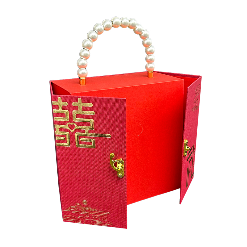 珍珠手提囍禮盒伴手回禮紅色禮盒
