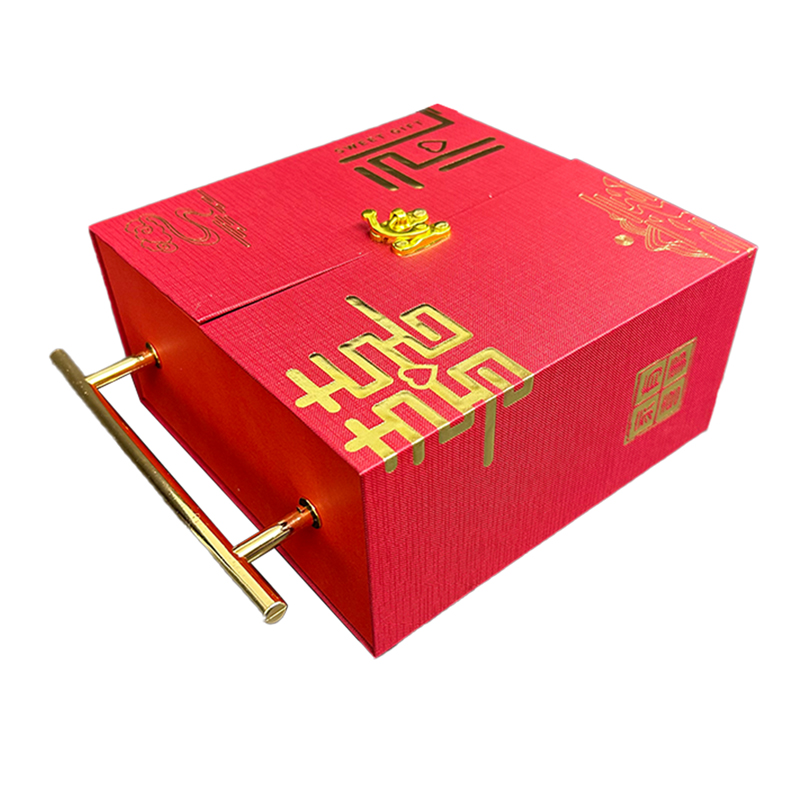 工字提手囍禮盒搭扣對開國潮中式禮盒